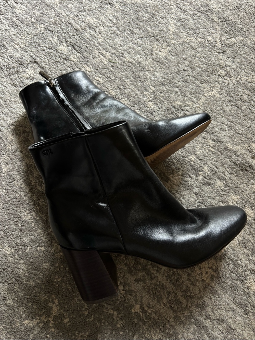 Calvin Klein Women's Black Leather Ankle Boots